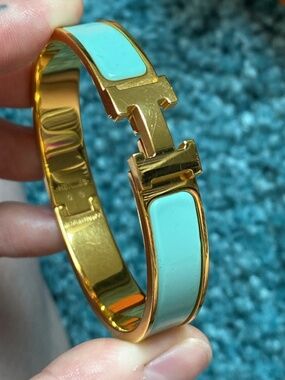 Hermes Clic H Bracelet - Lagoon GM